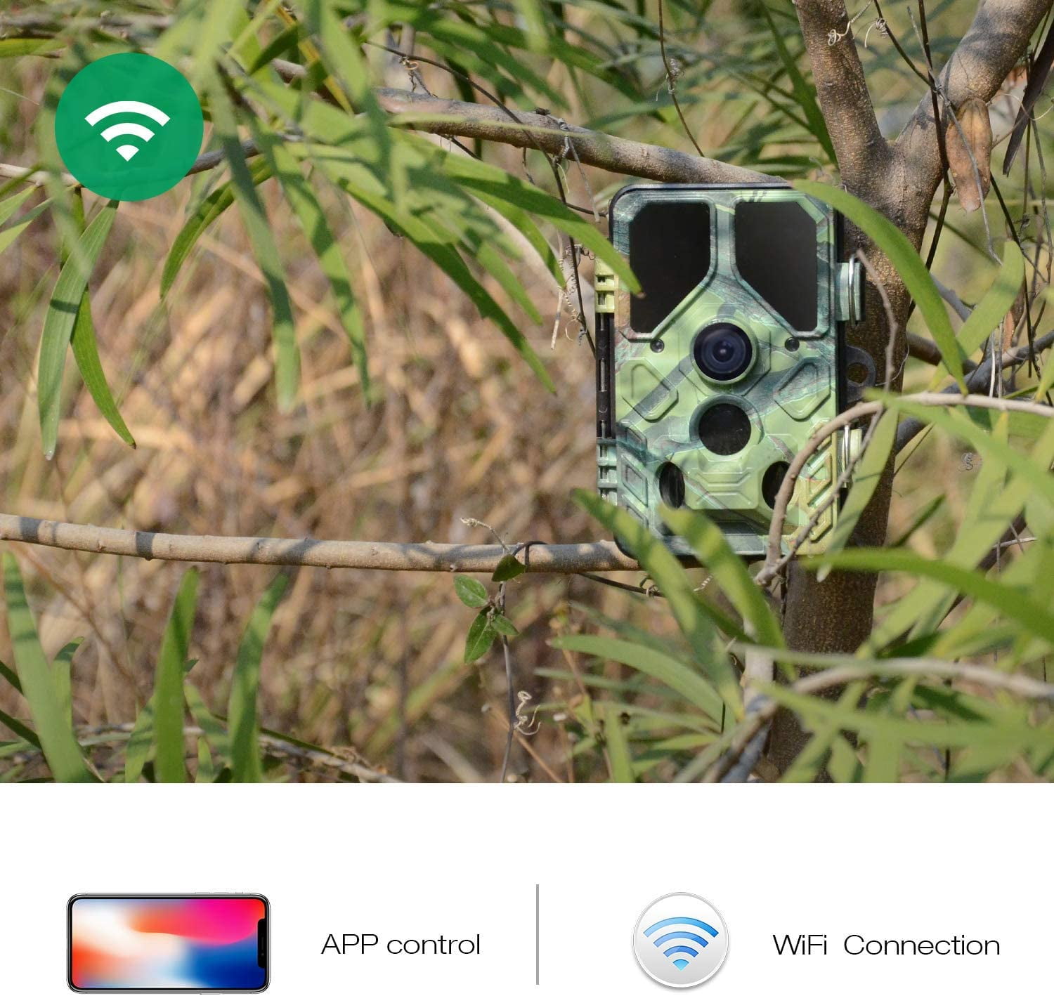 campark wifi bluetooth trail camera 20mp 1296p game hunting camera with 940nm ir