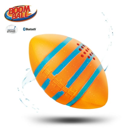 iHip Boomball Football Style Portable Outdoor Bluetooth 4.2 Speaker, Waterproof, Floatable, Shock Proof, Play and Listen to Music- Orange Color (Best Way To Listen To Music)