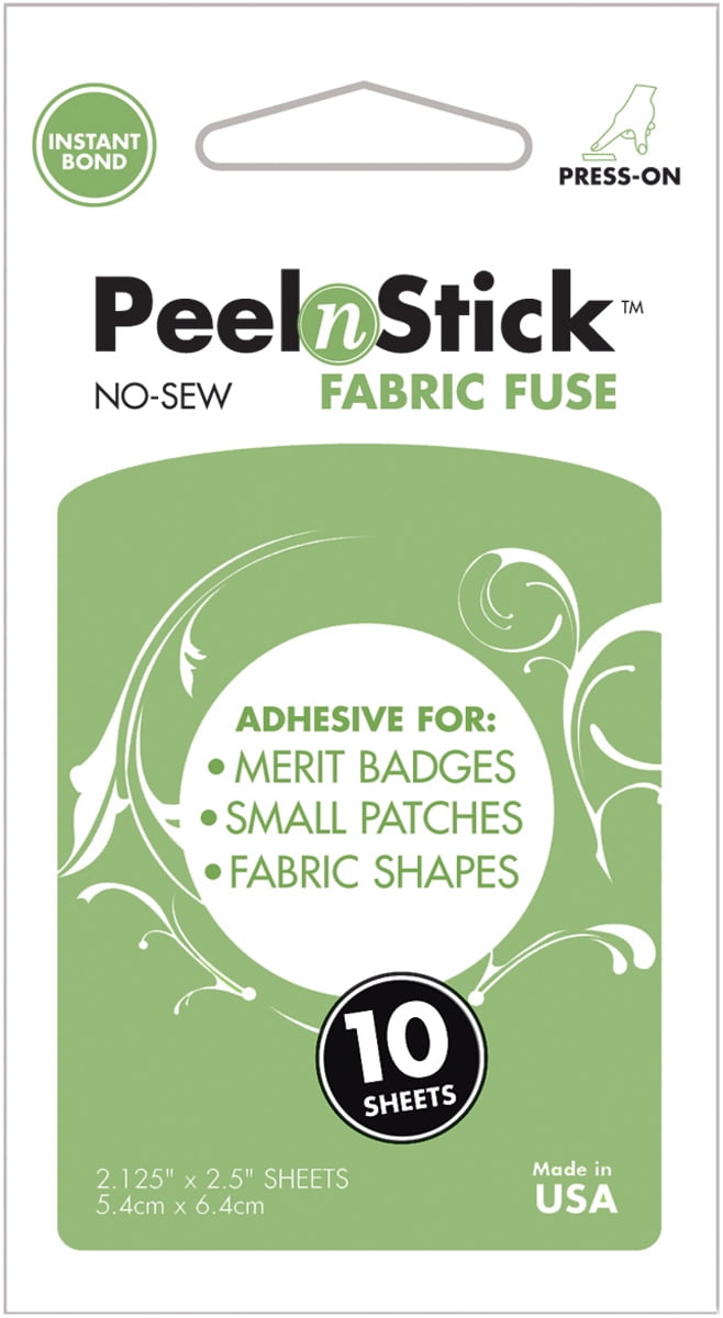 Peeln Stick Fabric Fuse Mini Sheets21/8 Inch X 2.5 Inch 10/Pkg