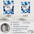 thumbnail image 4 of Designart "Minimalist Geometric Polygons in White and Blue III" Geometric Mirror Wall Decor - Modern Blue Geometric Living Room Wall Mirror Art - 32" x 24" Inch, 4 of 5