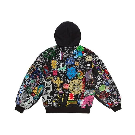 Supreme Men's AOI Embroidered Hooded Work Jacket Black, from StockX