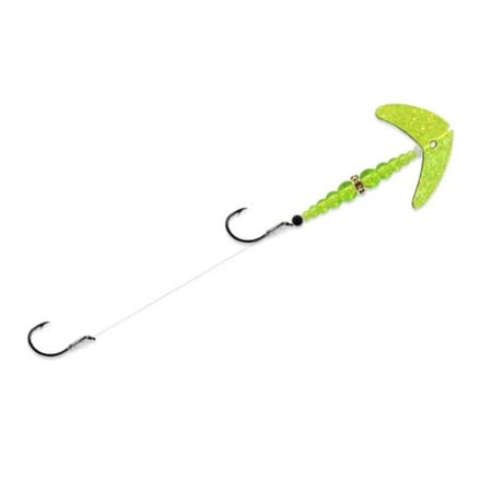 Mack s Lure Double Whammy Walleye #4 Chartreuse Sparkle Spinnerbaits