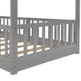 thumbnail image 6 of DreamBuck Floor Bunk Bed with Slide, Twin over Twin Bunk Bed for Teens, Wood Low Bed Frame with Ladder for Teens, Gray, 6 of 8