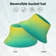 thumbnail image 2 of Fotbe Teal To Yellow Gradient Sombrero Tipo Pescador con Estampado – Sombrero de Sol de Algodón de Moda para Playa, Golf, Pesca, 2 of 6