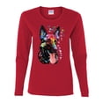 thumbnail image 2 of Wild Bobby Dean Russo German Shepherd Dog Lover Women Graphic Long Sleeve Tee, Red, Small, 2 of 5