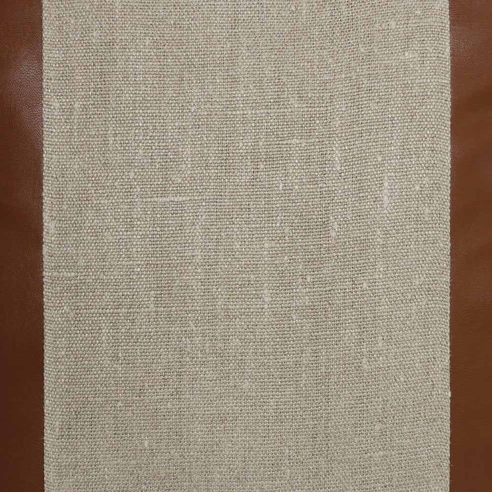 Ester Hand-Woven Striped Industrial Linen Throw Pillow, Beige/Brown, 20" x 20", Count per Pack 1