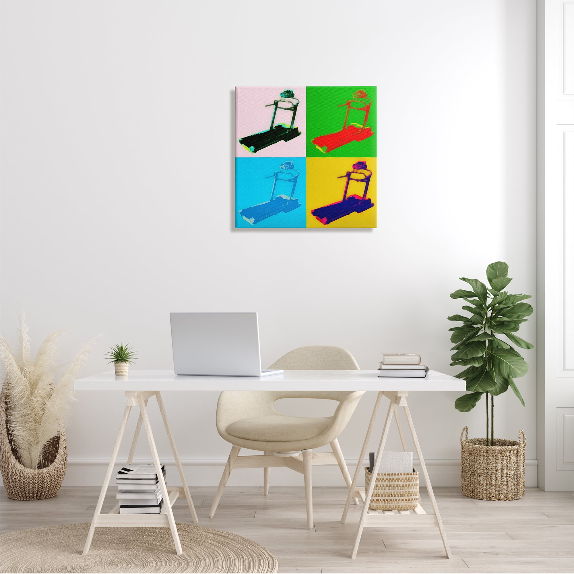 Stupell Industries Abstract Treadmill Pop Art Modern Exercise Interpretation, 24 x 24,Design by Daniel Sproul