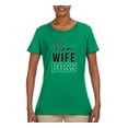 thumbnail image 2 of Wild Bobby, Mom Wife Boss Mother's Day Womens Graphic Tee, Kelly, Medium, 2 of 6