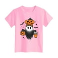thumbnail image 4 of Staki Halloween Toddler Girl Outfit Toddler Baby Girl Halloween Shirt Cute T-Shirt Kids Season Short Sleeve Tee Fall Tops(Pink,5-6 Years), 4 of 5