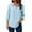 Light Blue, variant on OIOLOYJM 3/4 Sleeve Women's Button Down Shirts Collared Textured Business Blouses Loose Fit Dressy Casual Fashion Work Tops with Chest Pocket Beige L
