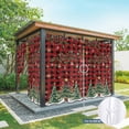 thumbnail image 6 of Outdoor Curtains for Patio Waterproof, Christmas Tree Outdoor Privacy Panels Grommet, Winter Xmas Ball Snowy Red Black Plaid Blackout Outside Curtains for Porch/Cabana 54"x108", 1 Panel, 6 of 8