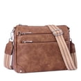 thumbnail image 1 of Bolso bandolera mediano de cuero con RFID Lexiyat, marrón, 27 x 22 x 11 cm, 1 of 6
