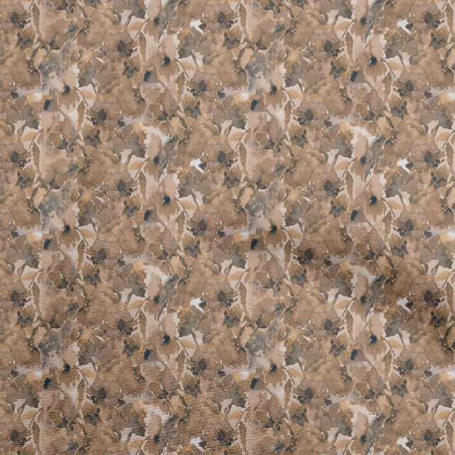 oneOone Polyester Spandex Brown Fabric Abstract Floral Sewing Craft Projects Fabric Prints By Yard 56 Inch Wide-2rb