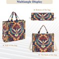 thumbnail image 6 of FORMRS Womens Corduroy Tote Bag Crossbody Shoulder Handbag with Pocket, Beige Geometric Eagle, 6 of 7