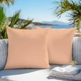 thumbnail image 4 of Peach Fuzz Outdoor Pillow Covers Pack of 2 Coral Solid Color Waterproof Throw Pillow Covers Decorative Cushion Cases for Patio Garden Tent Balcony Couch 24x24 inch, 4 of 8