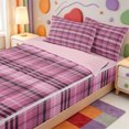 thumbnail image 3 of Erosebridal Abstract Line Art Zipper Queen Comforter Set with Fitted Sheet and 2 Pillowcases,Modern Lines Zipper Bedding Set,Pink Reversible,4-Piece, 3 of 7