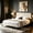 Beige08, variant on Gewnee Full Size Platform Bed Frame with Linen Upholstered Tufted Headboard and Wood Slats for Bedroom, No Box Spring Needed,Light Grey