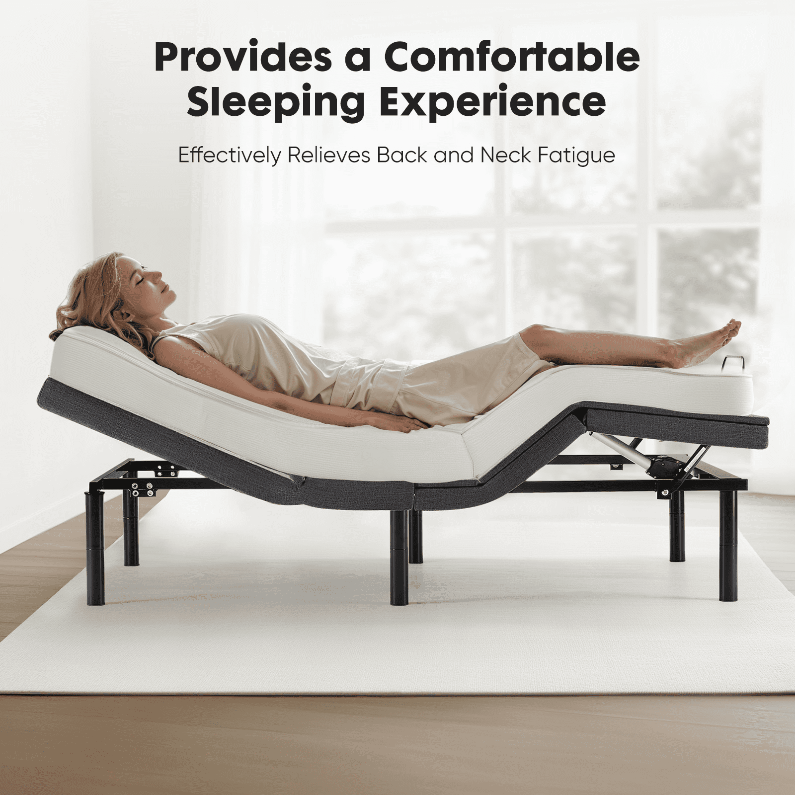 MAYEERTY Electric Bed Full, Bed Frame with Wireless Remote, Head and Foot Incline, Zero Gravity Bed, Anti-Snore, Easy Assembly