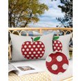 thumbnail image 2 of Pack of 2 Outdoor Pillow Covers, Fruit Red Apples White Polka Dots Cotton Linen Waterproof Square Throw Pillowcase Cushion Decorative Pillow Covers for Couch Patio Tent, 20x12 in, 2 of 6