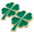thumbnail image 3 of Pensos de broche de tramo de 2 piezas Broche de trébol de cuatro hojas para mujeres Pin de la solapa irlandesa afortunada para la fiesta Bedería de cumpleaños Joyas decorativas, 3 of 4