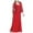 Red, variant on Women Evening Party Wedding Guest Dresses Plus Size Hollow Out Lace Patchwork Solid Loose Hem Casual Long Dress Wine S (US Size:4)