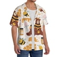 thumbnail image 4 of KLL Cute Bee Honey Jar Hive Bear Print Men's Shirt Short Sleeve Button Down Summer Cuba Beach Shirts- 3X-Large, 4 of 7