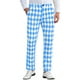 thumbnail image 1 of Inspire Chic Edición Pantalones de Hombre Patrón de Cuadrícula Diamante Ajuste Regular Color Block Traje Trousers 30 Azul Claro, 1 of 6