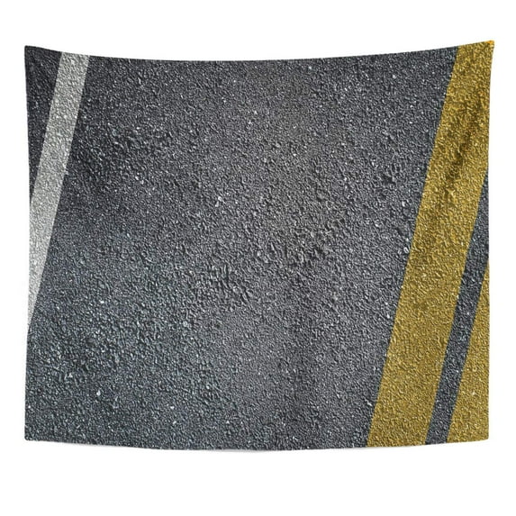 UFAEZU Tar Black Bitumen Asphalt Road Lines Gray Dirty Wall Art Hanging Tapestry Home Decor for Living Room Bedroom Dorm 51x60 inch