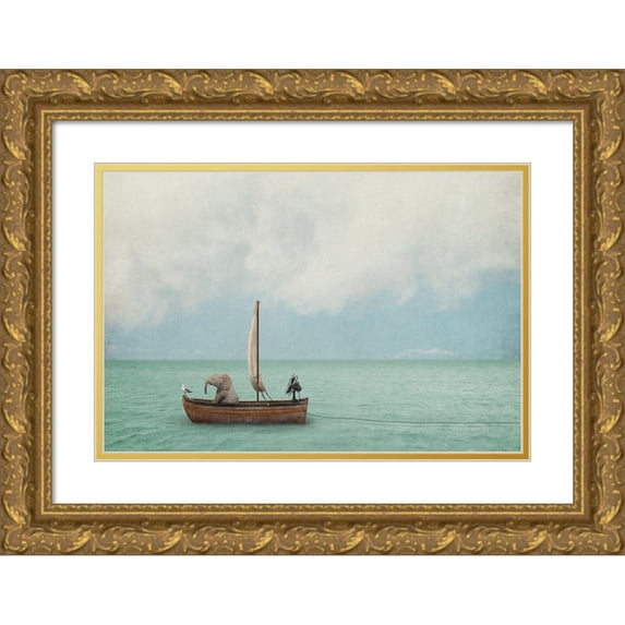 Noblin, Greg 24x17 Gold Ornate Wood Framed with Double Matting Museum Art Print Titled - Set Sail