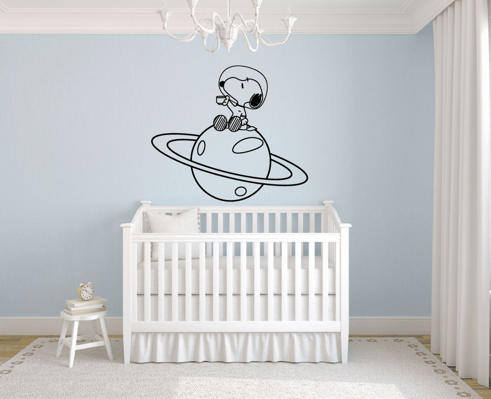 Details about   Snoopy In Space Cute Moon Mars Or Bust Room Wall Sticker Vinyl Art Decals Decor