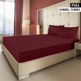 thumbnail image 2 of Sábana ajustable Utopia Bedding, tamaño completo, microfibra, rojo burdeos, 2 of 6