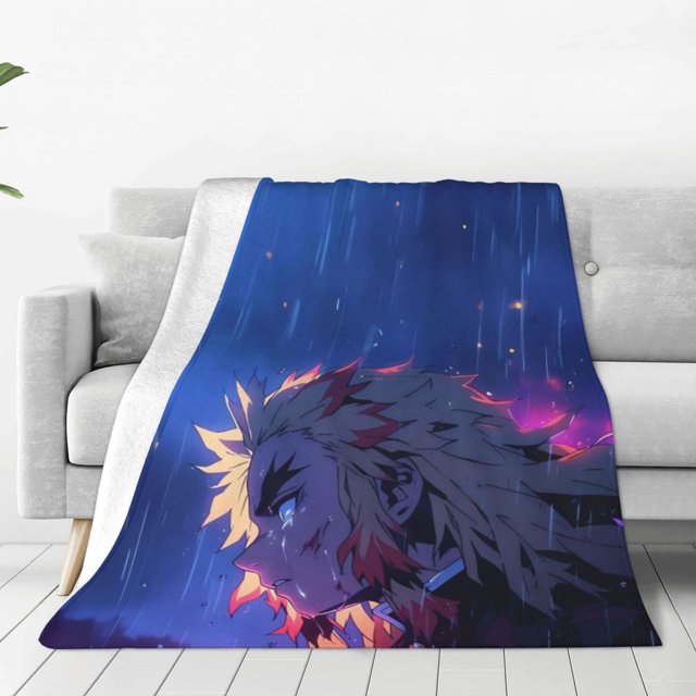 Manta Demon Slayer para hombres y mujeres, manta de tela súper suave y esponjosa, acogedora y cálida, adecuada para sofá, cama, manta de viaje, regalo para todas las estaciones 60 "X50"