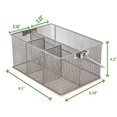thumbnail image 2 of Mind Reader Utensil Holder, Silverware Organizer, Caddy, Metal, 7"L x 7"W x 5"H, Silver, 2 of 6
