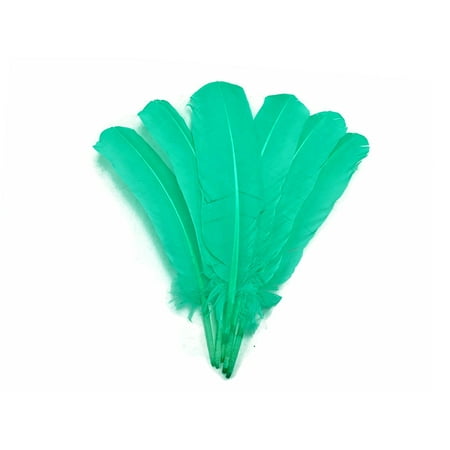 1/4 Lb - Aqua Green Turkey Rounds Wing Quill Wholesale Feathers (Bulk)