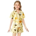 thumbnail image 2 of Girls' Festival Printed Silk Imitation Pajama Short Sleeve Set, 2 of 4