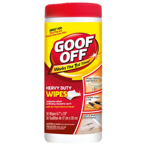 Goof Off Heavy Duty Cleaning Wipes, 30 count