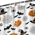thumbnail image 3 of Halloween Witch Hats Pumpkins and Spider Webs Shower Curtain 36"x72" ,Bathroom Decorative Shower Curtains Set with 12 Hooks,Modern Waterproof Washable Shower Curtain, 3 of 6