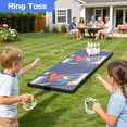 thumbnail image 4 of Portable Cornhole Sets with 8 Bean Bags, 3 in 1 Cornhole Boards Set with Ring Toss & Bowling Game, Segmart Wooden Cornhole Sets with Carrying Bags for Backyard, Beach, Party, 4 of 8