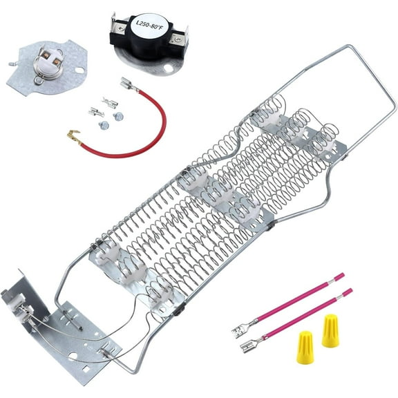 Dryer Heating Element Kit For Whirlpool LE6150XSW0 LE6090XSW1 LER6848AN0