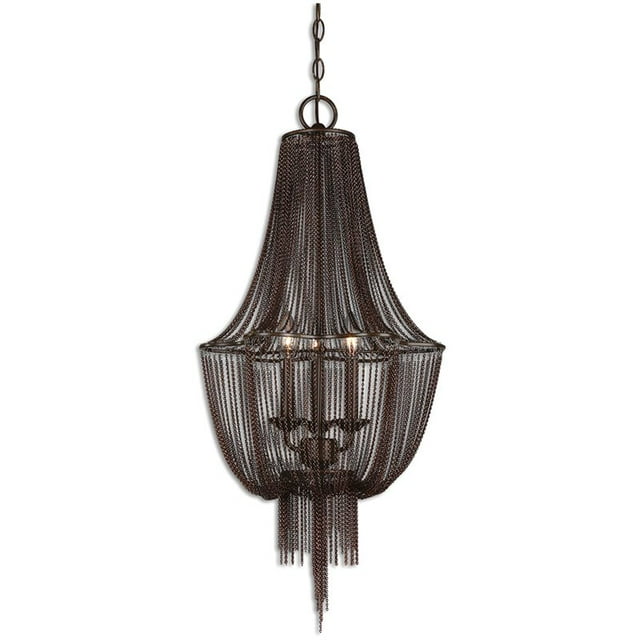 Uttermost Lezzeno 3 Lustre Chaîne de Bijoux Drapé en Bronze Foncé
