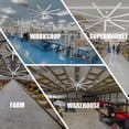 thumbnail image 5 of iLiving 96-Inch, 8 feet HVLS 9 Blades BLDC Big Ceiling Fan, High Volume Low Speed HVLS Fan, Reversible Industrial Commercial and Residential, 12312 CFM with IR Remote, 5 of 6