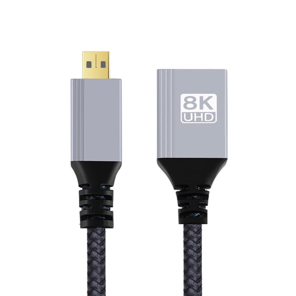 FVH 8K Type-D Micro HDMI 2.1 Male to HDMI Female Extension HDTV Cable for DV Camera Laptop Portable Monitor