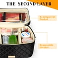 thumbnail image 4 of Kojooin Makeup Bag Large Makeup Case for Women, Fashion Organizer for Brushes Double Layer with Strap Cosmetic Bags for Daily Use & Travel, Black, 4 of 7