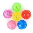 thumbnail image 2 of 6Pcs Light Up Spike Balls Fetching Dogs Play Toys Flashing Lights Squeaker Small High Elastic Rubber Fetch Toy 2 Inch Interactive Glowing Dog Balls Set of 6 Random Colors for Small Breeds, 2 of 4