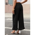 thumbnail image 4 of DOKOTOO Women Wide Leg Jeans High Waisted Stretch Denim Elastic Waist Ruffle Hem Flare Pants Vintage Loose Fit High Rise Baggy Jeans, 4 of 8