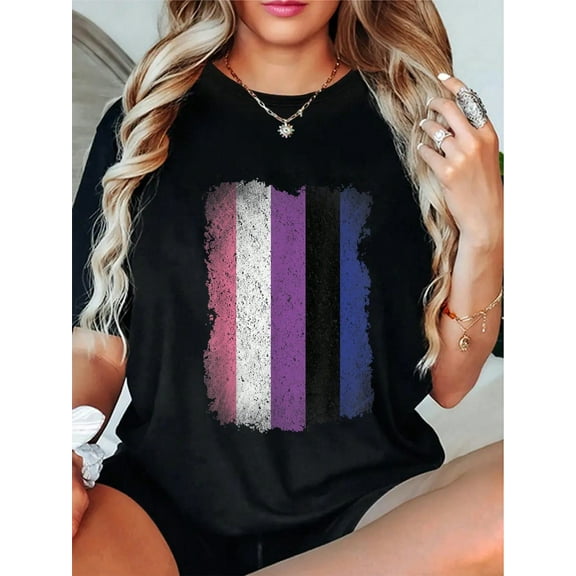 100% Cotton Vintage Genderfluid Pride Flag Shirt T-Shirt