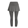 thumbnail image 6 of Yuhangmm Women's Pants, Versatile Knit Capri Pants with Pockets for Everyday Workouts and Travel Cozy Pull-On Skirt-Pants for Tennis Yoga Comfort Dark Gray XXL, 6 of 6