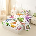 thumbnail image 2 of Metsweet 3D Cute Dino Twin Sheets 3pcs, Cartoon Animal Bedding, Pink Orange Purple,1 Fitted Sheet, 1 Flat Sheet and 1 Pillowcase, 2 of 5