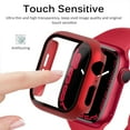 thumbnail image 4 of Compatible Apple Watch 40mm Case Se 2022 Shell with Screen Protector Anti-Scratch Shockproof Hard PC and Tempered Glass Film Bumper Case for Apple Watch Series 6 Series 5 Series 4 SE 40mm(Red), 4 of 5