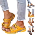 thumbnail image 5 of asddcavvf Women Summer Solid Color Buckle Strap Casual Open Toe Wedges Soft Bottom Breathable Slippe, 5 of 5